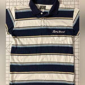 Lucky Brand Boy’s Size Medium (12-14) Navy/White Polo Shirt